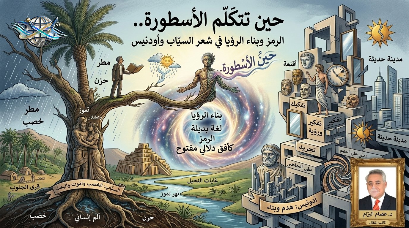 حين تتكلم الأسطورة.. الرمز وبناء الرؤيا في شعر السيّاب وأودنيس
